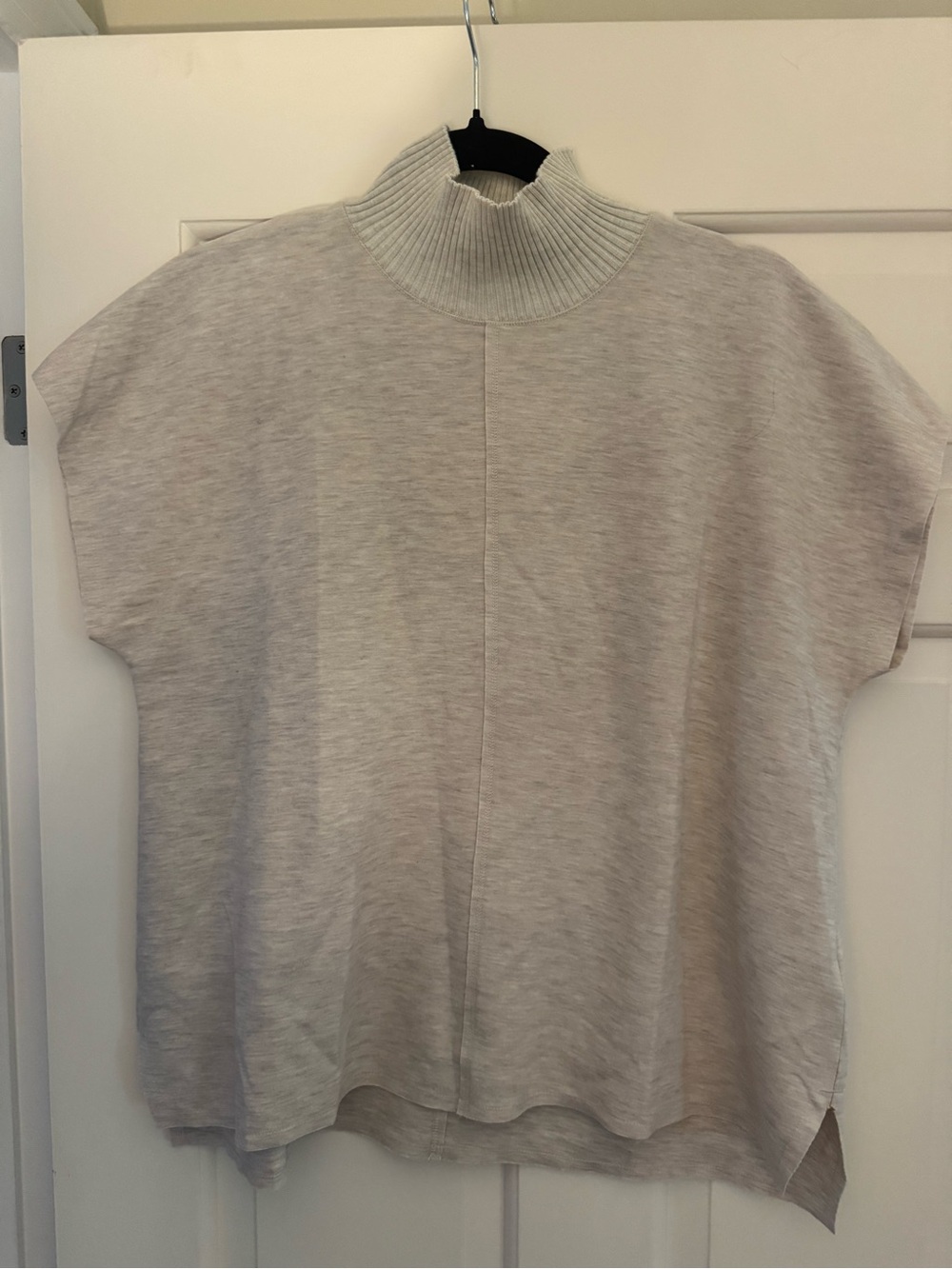 Splendid Heather Light Gray Short Sleeve Mock Neck Top